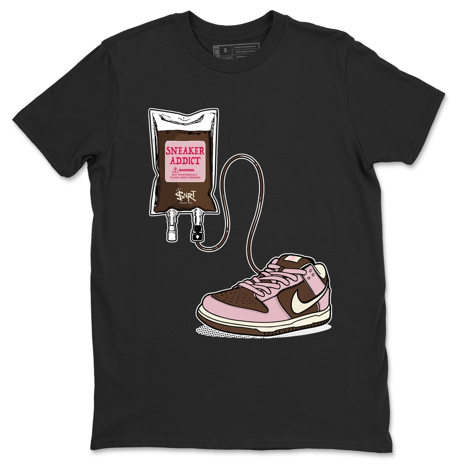 Dunk Cacao Wow And Pink Foam shirts to match jordans Sneaker Therapy sneaker match tees Dunk Cacao Wow And Pink Foam SNRT Sneaker Release Tees unisex cotton Black 2 crew neck shirts