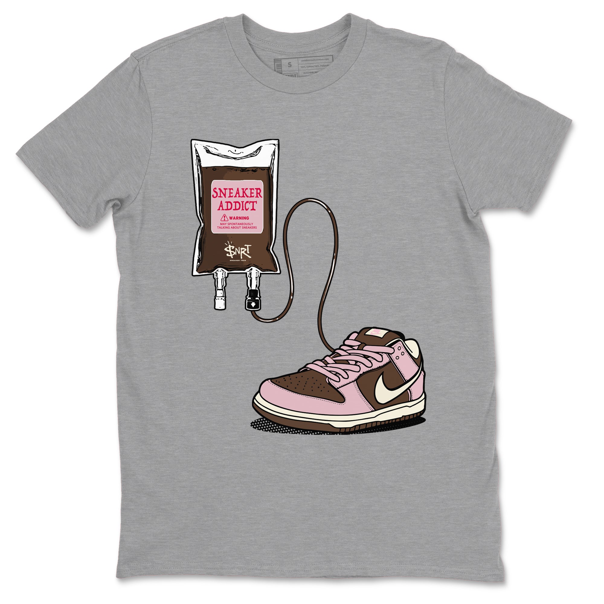 Dunk Cacao Wow And Pink Foam shirts to match jordans Sneaker Therapy sneaker match tees Dunk Cacao Wow And Pink Foam SNRT Sneaker Release Tees unisex cotton Heather Grey 2 crew neck shirts