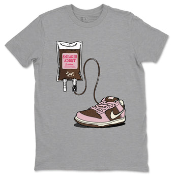 Dunk Cacao Wow And Pink Foam shirts to match jordans Sneaker Therapy sneaker match tees Dunk Cacao Wow And Pink Foam SNRT Sneaker Release Tees unisex cotton Heather Grey 2 crew neck shirts