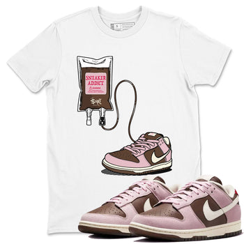 Dunk Cacao Wow And Pink Foam shirts to match jordans Sneaker Therapy sneaker match tees Dunk Cacao Wow And Pink Foam SNRT Sneaker Release Tees unisex cotton White 1 crew neck shirts