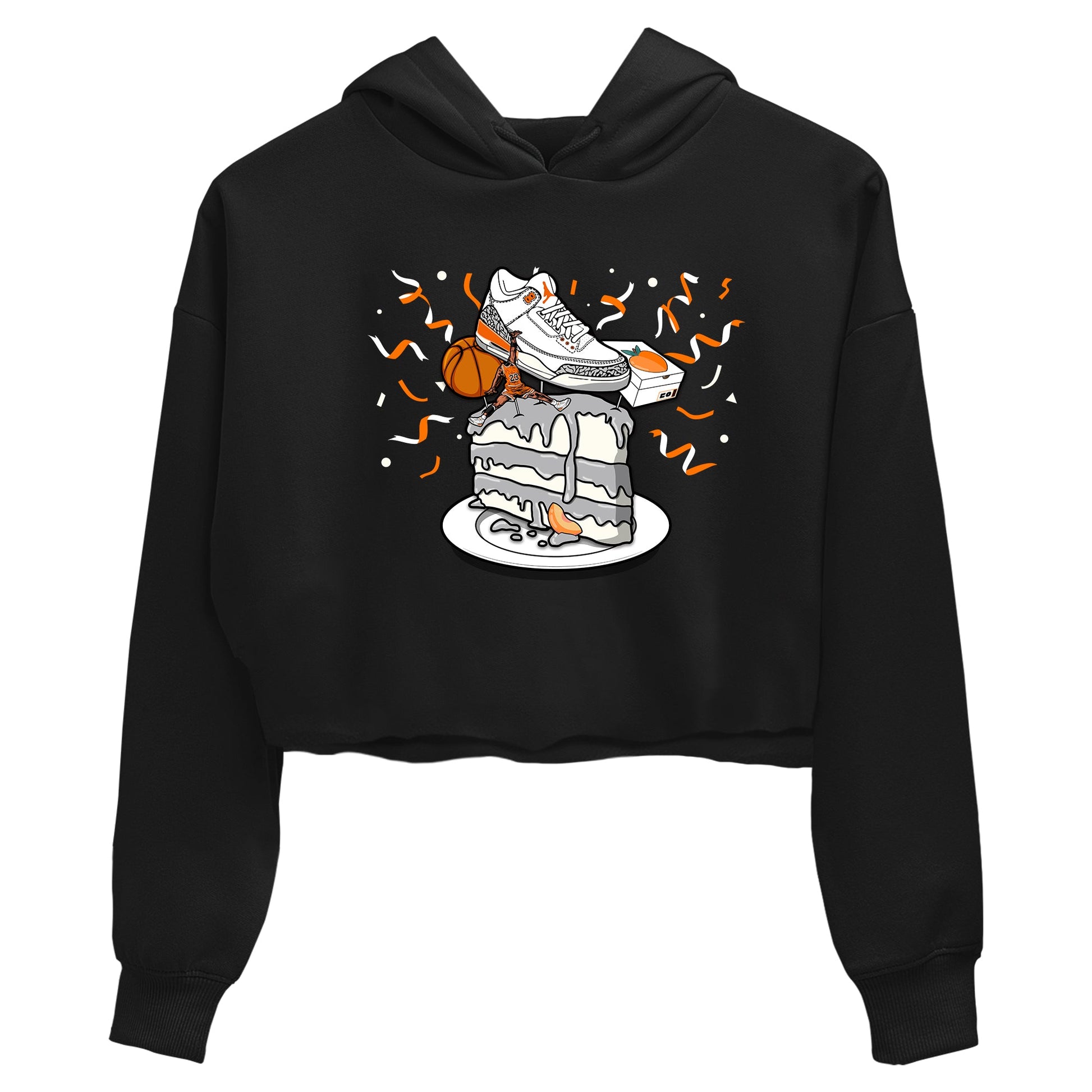 3s Georgia Peach shirt to match jordans Sneaker Topper sneaker tees Air Jordan 3 Georgia Peach SNRT Sneaker Release Tees Black 2 crop length shirt