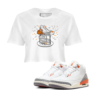 3s Georgia Peach shirt to match jordans Sneaker Topper sneaker tees Air Jordan 3 Georgia Peach SNRT Sneaker Release Tees White 1 crop length shirt
