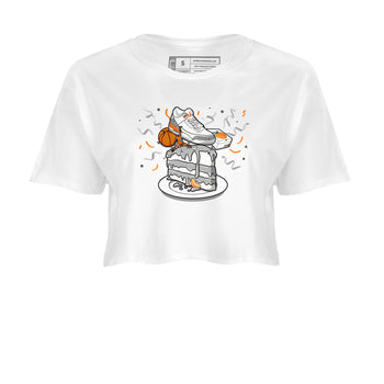 3s Georgia Peach shirt to match jordans Sneaker Topper sneaker tees Air Jordan 3 Georgia Peach SNRT Sneaker Release Tees White 2 crop length shirt