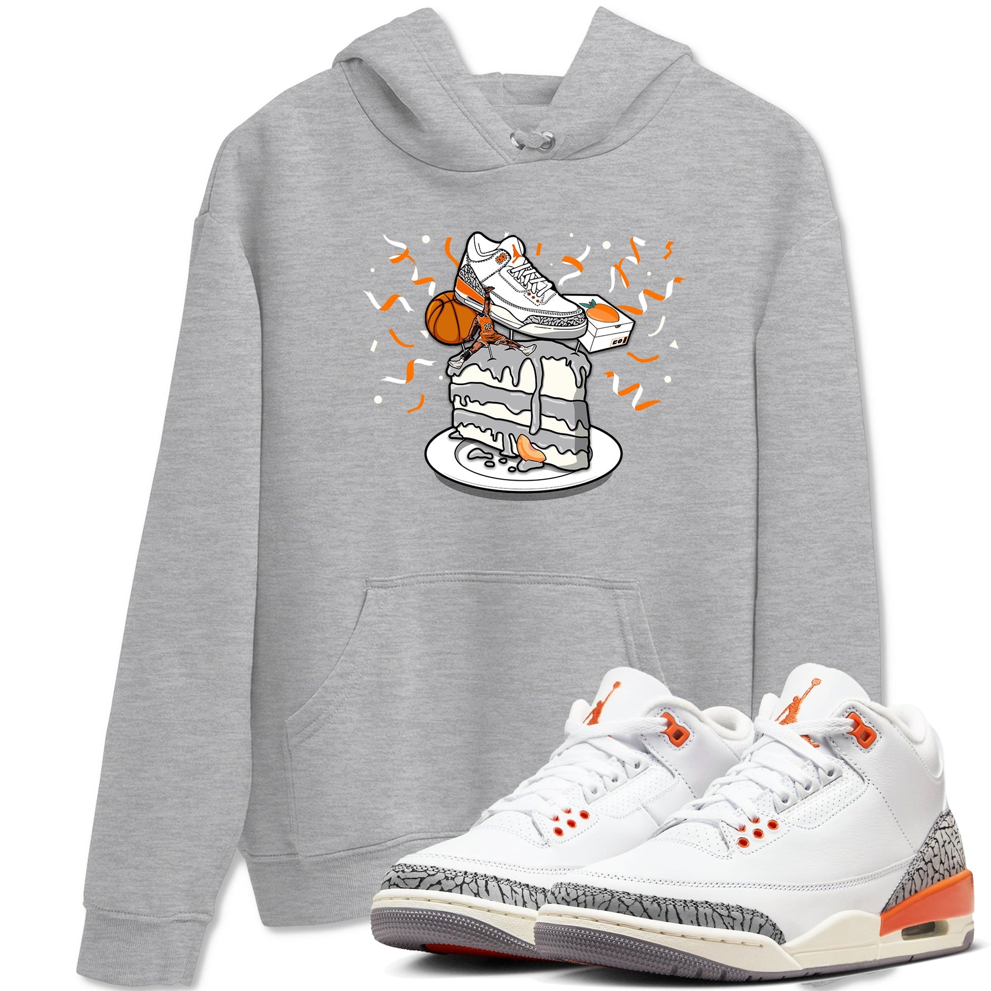3s Georgia Peach shirt to match jordans Sneaker Topper sneaker tees Air Jordan 3 Georgia Peach SNRT Sneaker Release Tees unisex cotton Heather Grey 1 crew neck shirt