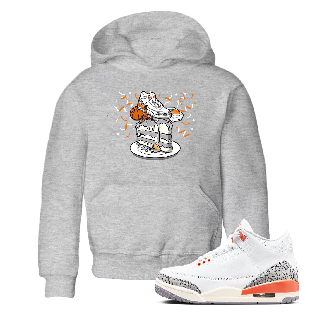 3s Georgia Peach shirt to match jordans Sneaker Topper sneaker tees Air Jordan 3 Georgia Peach SNRT sneaker release tees baby toddler Heather Grey 1 cotton Shirt