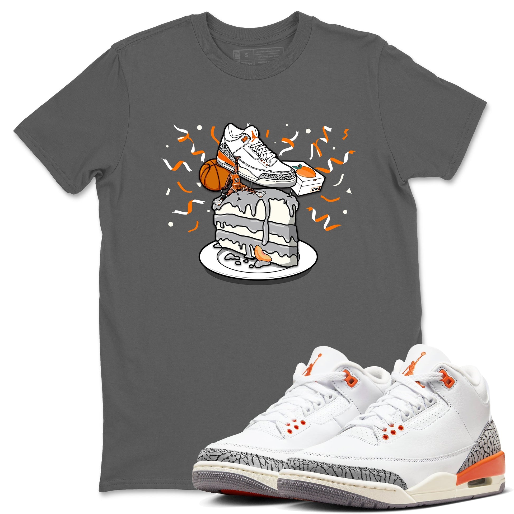 3s Georgia Peach shirt to match jordans Sneaker Topper sneaker tees Air Jordan 3 Georgia Peach SNRT Sneaker Release Tees unisex cotton Cool Grey 1 crew neck shirt