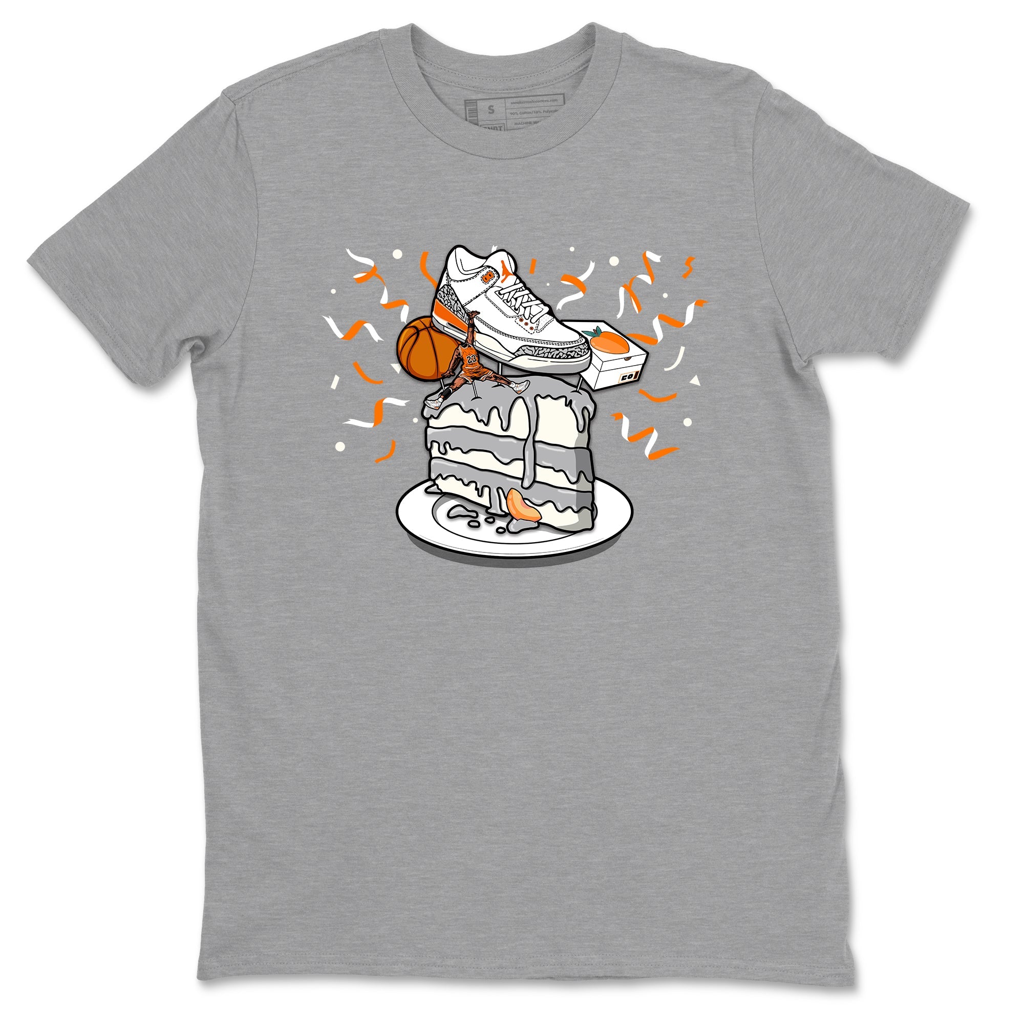 3s Georgia Peach shirt to match jordans Sneaker Topper sneaker tees Air Jordan 3 Georgia Peach SNRT Sneaker Release Tees unisex cotton Heather Grey 2 crew neck shirt