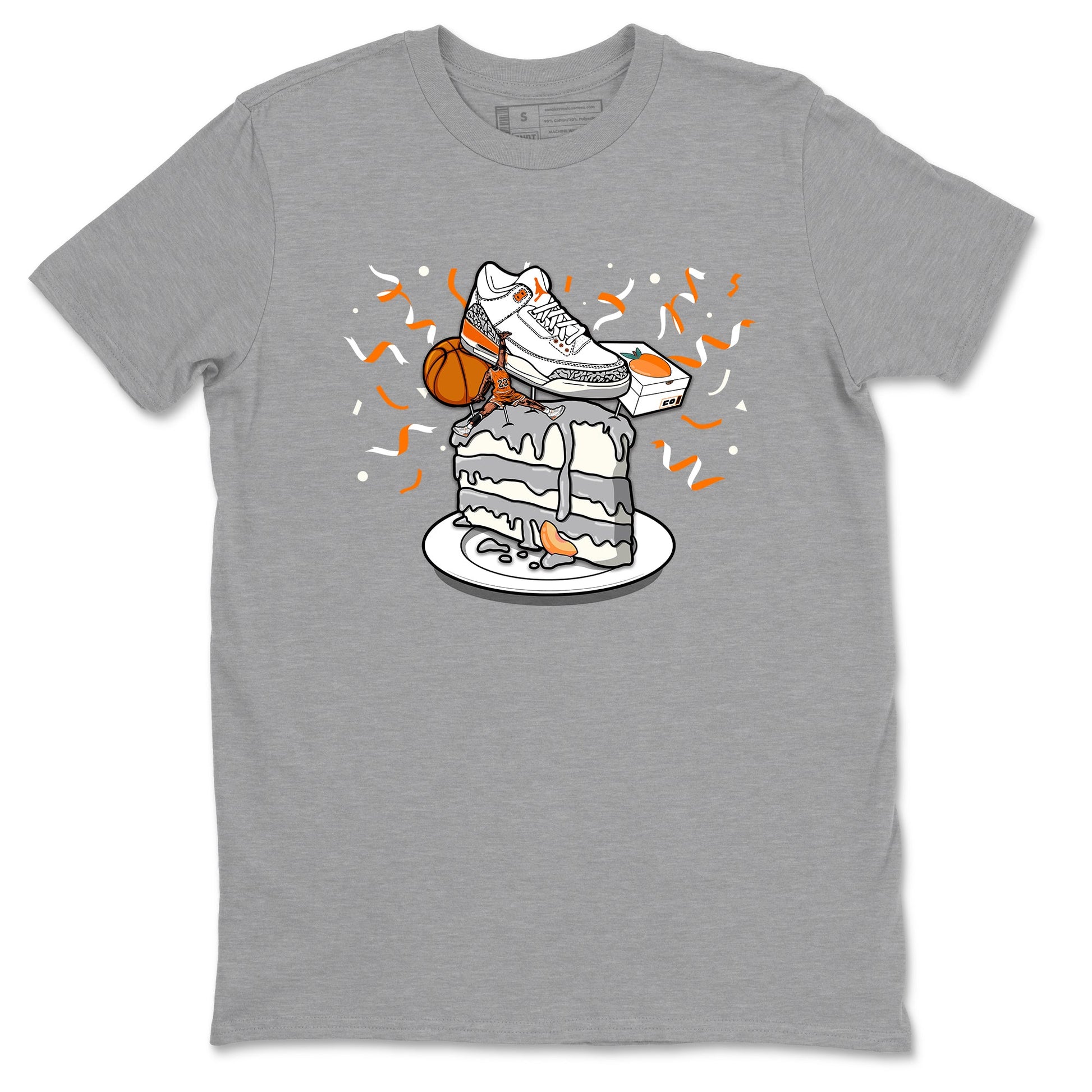 3s Georgia Peach shirt to match jordans Sneaker Topper sneaker tees Air Jordan 3 Georgia Peach SNRT Sneaker Release Tees unisex cotton Heather Grey 2 crew neck shirt