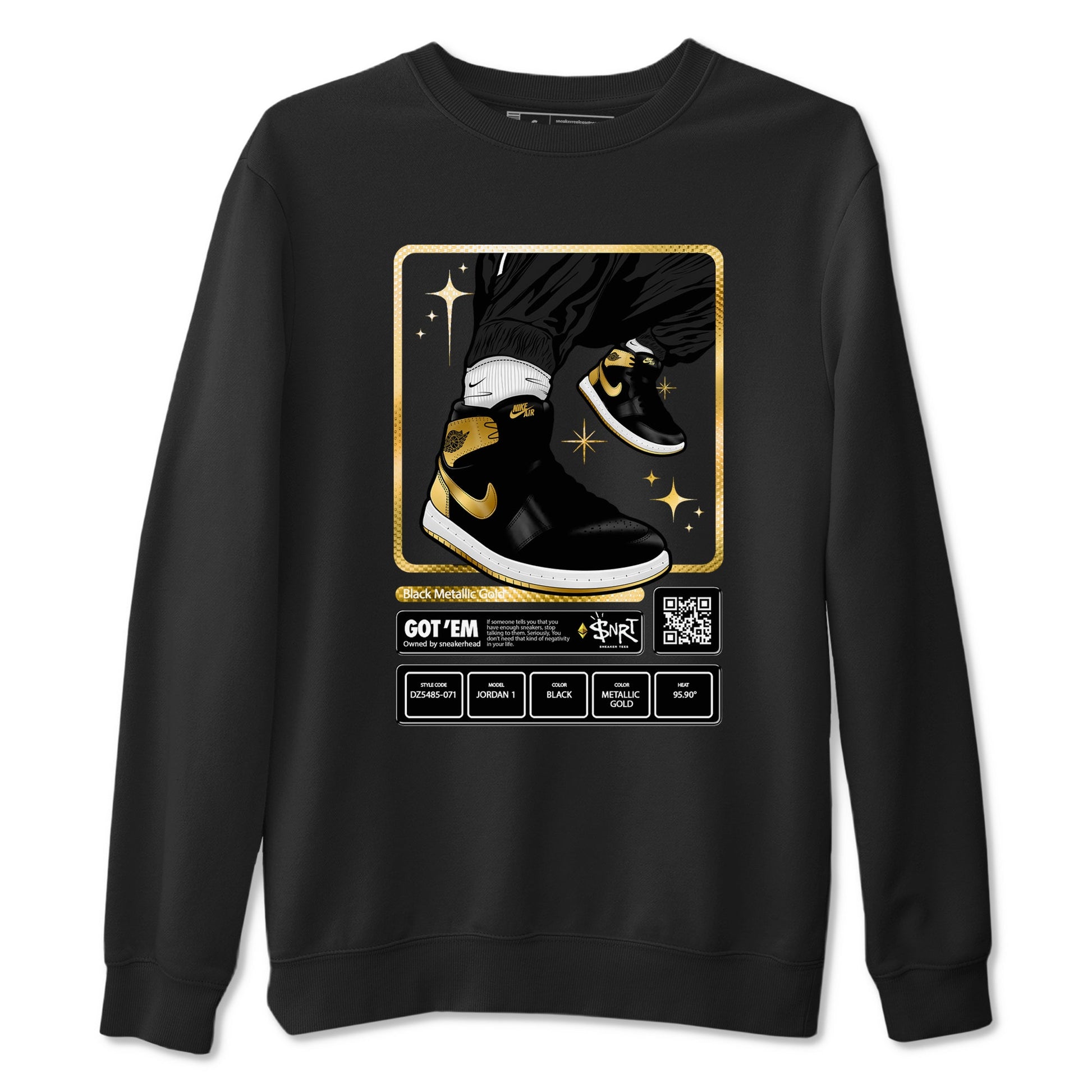 Air Jordan 1 High OG Black Metallic Gold shirts to match jordans Sneaker Trading Card sneaker match tees Air Jordan 1 Retrp Black Metallic Gold Sneaker Shirts SNRT Sneaker Tees streetwear brand Black 2 unisex cotton tee