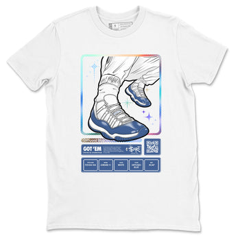 11s Diffused Blue shirts to match jordans Sneaker Trading Card sneaker match tees Air Jordan 11 Diffused Blue SNRT Sneaker Release Tees unisex cotton White 2 crew neck shirts