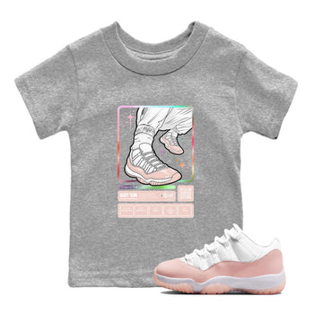 Air Jordan 11 Low Legend Pink shirts to match jordans Sneaker Trading Card sneaker match tees 11s Legend Pink SNRT Sneaker Tees streetwear brand Baby and Youth Heather Grey 1 cotton tee