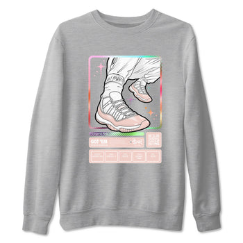Air Jordan 11 Low Legend Pink shirts to match jordans Sneaker Trading Card sneaker match tees 11s Legend Pink SNRT Sneaker Tees streetwear brand Heather Grey 2 unisex cotton tee