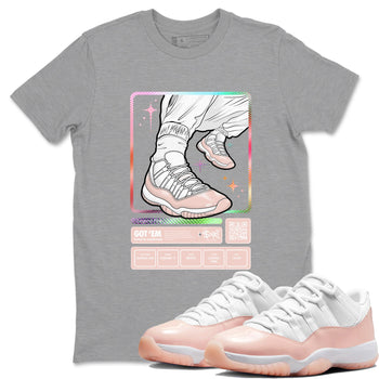 Air Jordan 11 Low Legend Pink shirts to match jordans Sneaker Trading Card sneaker match tees 11s Legend Pink SNRT Sneaker Tees streetwear brand Heather Grey 1 unisex cotton tee