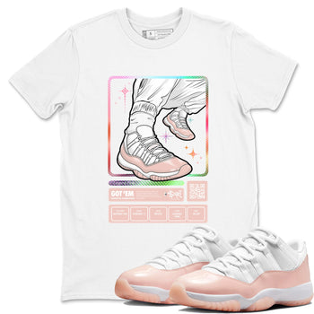 Air Jordan 11 Low Legend Pink shirts to match jordans Sneaker Trading Card sneaker match tees 11s Legend Pink SNRT Sneaker Tees streetwear brand White 1 unisex cotton tee