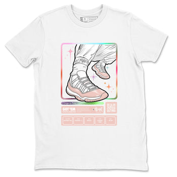 Air Jordan 11 Low Legend Pink shirts to match jordans Sneaker Trading Card sneaker match tees 11s Legend Pink SNRT Sneaker Tees streetwear brand White 2 unisex cotton tee