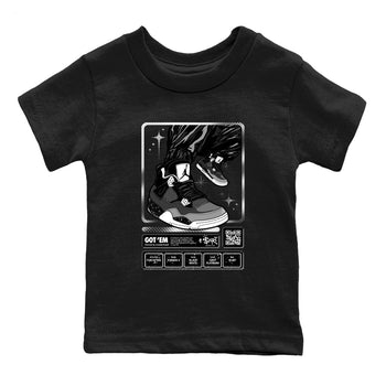 4s Fear shirts to match jordans Sneaker Trading Card sneaker match tees Air Jordan 4 Retro Fear match shoes to clothes SNRT Sneaker Tees Youth Baby Black 2 tee