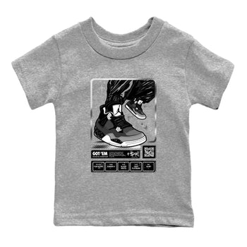 4s Fear shirts to match jordans Sneaker Trading Card sneaker match tees Air Jordan 4 Retro Fear match shoes to clothes SNRT Sneaker Tees Youth Baby Heather Grey 2 tee