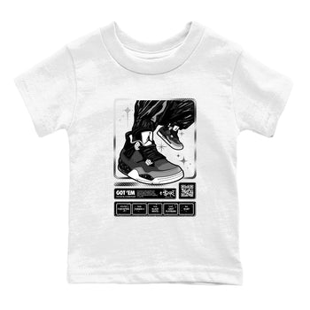 4s Fear shirts to match jordans Sneaker Trading Card sneaker match tees Air Jordan 4 Retro Fear match shoes to clothes SNRT Sneaker Tees Youth Baby White 2 tee