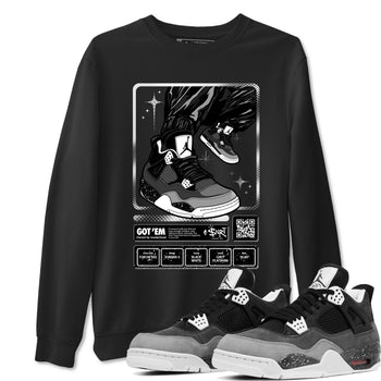 4s Fear shirts to match jordans Sneaker Trading Card sneaker match tees Air Jordan 4 Retro Fear match shoes to clothes SNRT Sneaker Tees unisex cotton Black 1 shirts