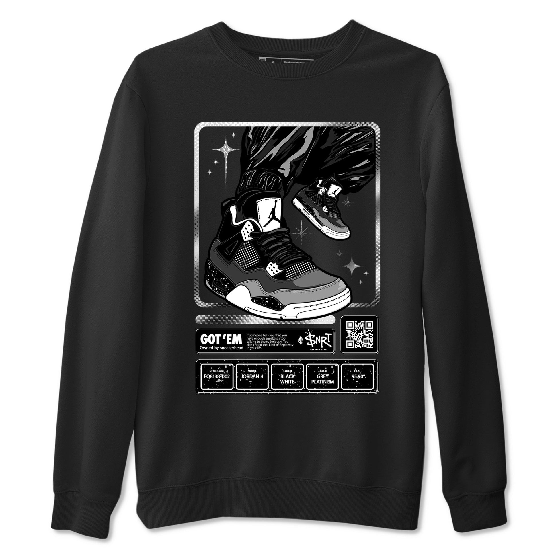 4s Fear shirts to match jordans Sneaker Trading Card sneaker match tees Air Jordan 4 Retro Fear match shoes to clothes SNRT Sneaker Tees unisex cotton Black 2 shirts