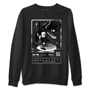 4s Fear shirts to match jordans Sneaker Trading Card sneaker match tees Air Jordan 4 Retro Fear match shoes to clothes SNRT Sneaker Tees unisex cotton Black 2 shirts