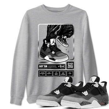 4s Fear shirts to match jordans Sneaker Trading Card sneaker match tees Air Jordan 4 Retro Fear match shoes to clothes SNRT Sneaker Tees unisex cotton Heather Grey 1 shirts