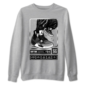 4s Fear shirts to match jordans Sneaker Trading Card sneaker match tees Air Jordan 4 Retro Fear match shoes to clothes SNRT Sneaker Tees unisex cotton Heather Grey 2 shirts