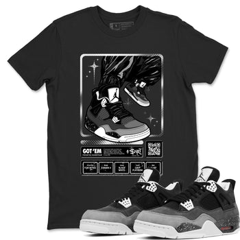 4s Fear shirts to match jordans Sneaker Trading Card sneaker match tees Air Jordan 4 Retro Fear match shoes to clothes SNRT Sneaker Tees unisex cotton Black 1 shirts