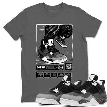 4s Fear shirts to match jordans Sneaker Trading Card sneaker match tees Air Jordan 4 Retro Fear match shoes to clothes SNRT Sneaker Tees unisex cotton Cool Grey 1 shirts