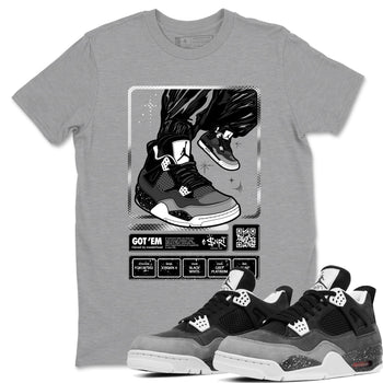 4s Fear shirts to match jordans Sneaker Trading Card sneaker match tees Air Jordan 4 Retro Fear match shoes to clothes SNRT Sneaker Tees unisex cotton Heather Grey 1 shirts
