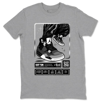 4s Fear shirts to match jordans Sneaker Trading Card sneaker match tees Air Jordan 4 Retro Fear match shoes to clothes SNRT Sneaker Tees unisex cotton Heather Grey 2 shirts