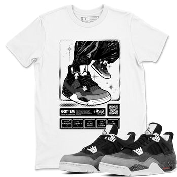4s Fear shirts to match jordans Sneaker Trading Card sneaker match tees Air Jordan 4 Retro Fear match shoes to clothes SNRT Sneaker Tees unisex cotton White 1 shirts