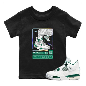 AJ4 Oxidized Green shirts to match jordans Sneaker Trading Card sneaker match tees Air Jordan 4 Oxidized Green SNRT Sneaker Tees streetwear brand Baby and Youth Black 1 cotton tee