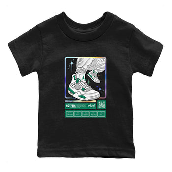 AJ4 Oxidized Green shirts to match jordans Sneaker Trading Card sneaker match tees Air Jordan 4 Oxidized Green SNRT Sneaker Tees streetwear brand Baby and Youth Black 2 cotton tee