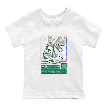 AJ4 Oxidized Green shirts to match jordans Sneaker Trading Card sneaker match tees Air Jordan 4 Oxidized Green SNRT Sneaker Tees streetwear brand Baby and Youth White 2 cotton tee