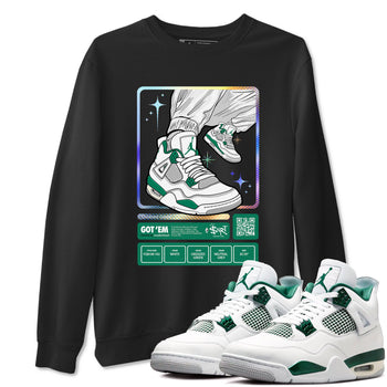 AJ4 Oxidized Green shirts to match jordans Sneaker Trading Card sneaker match tees Air Jordan 4 Oxidized Green SNRT Sneaker Tees streetwear brand Black 1 unisex cotton tee