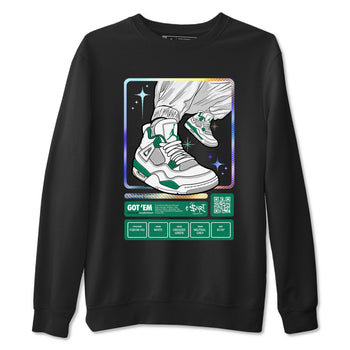 AJ4 Oxidized Green shirts to match jordans Sneaker Trading Card sneaker match tees Air Jordan 4 Oxidized Green SNRT Sneaker Tees streetwear brand Black 2 unisex cotton tee