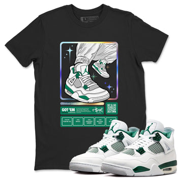AJ4 Oxidized Green shirts to match jordans Sneaker Trading Card sneaker match tees Air Jordan 4 Oxidized Green SNRT Sneaker Tees streetwear brand Black 1 unisex cotton tee