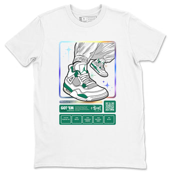 AJ4 Oxidized Green shirts to match jordans Sneaker Trading Card sneaker match tees Air Jordan 4 Oxidized Green SNRT Sneaker Tees streetwear brand White 2 unisex cotton tee