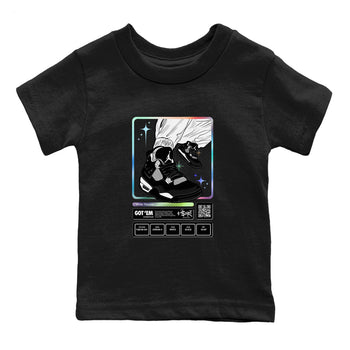 AJ4 White Thunder shirts to match jordans Sneaker Trading Card sneaker match tees Air Jordan 4 White Thunder SNRT Sneaker Tees streetwear brand Baby and Youth Black 2 cotton tee