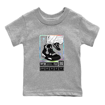 AJ4 White Thunder shirts to match jordans Sneaker Trading Card sneaker match tees Air Jordan 4 White Thunder SNRT Sneaker Tees streetwear brand Baby and Youth Heather Grey 2 cotton tee