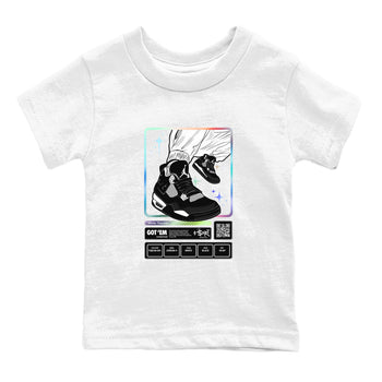 AJ4 White Thunder shirts to match jordans Sneaker Trading Card sneaker match tees Air Jordan 4 White Thunder SNRT Sneaker Tees streetwear brand Baby and Youth White 2 cotton tee