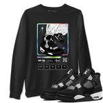 AJ4 White Thunder shirts to match jordans Sneaker Trading Card sneaker match tees Air Jordan 4 White Thunder SNRT Sneaker Tees streetwear brand Black 1 unisex cotton tee