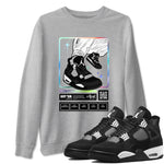 AJ4 White Thunder shirts to match jordans Sneaker Trading Card sneaker match tees Air Jordan 4 White Thunder SNRT Sneaker Tees streetwear brand Heather Grey 1 unisex cotton tee