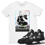 AJ4 White Thunder shirts to match jordans Sneaker Trading Card sneaker match tees Air Jordan 4 White Thunder SNRT Sneaker Tees streetwear brand White 1 unisex cotton tee