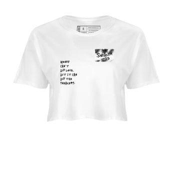 AE 1 Silver Metallic shirts to match jordans Sneakerhead Badge graphic tees AE 1 Silver Metallic t shirts to match sneakers SNRT Sneaker Tees unisex cotton White 2 crop tee