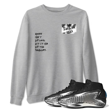 AE 1 Silver Metallic shirts to match jordans Sneakerhead Badge graphic tees AE 1 Silver Metallic t shirts to match sneakers SNRT Sneaker Tees unisex cotton Heather Grey 1 shirts