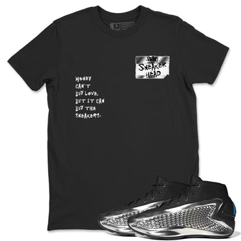 AE 1 Silver Metallic shirts to match jordans Sneakerhead Badge graphic tees AE 1 Silver Metallic t shirts to match sneakers SNRT Sneaker Tees unisex cotton Black 1 shirts