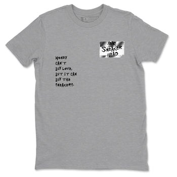 AE 1 Silver Metallic shirts to match jordans Sneakerhead Badge graphic tees AE 1 Silver Metallic t shirts to match sneakers SNRT Sneaker Tees unisex cotton Heather Grey 2 shirts