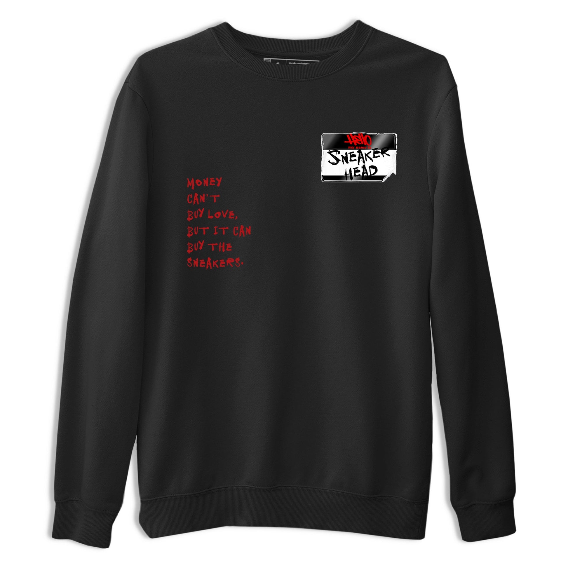 Sneaker match tees – Sneaker Threads To Match Air Foamposite Cough Drop Shoes, Air Foamposite One Black and Varsity Red – Sneakerhead Badge Tee Black 2